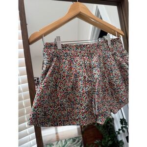 Corey Lynn Calter Floral Print Shorts Elastic Waist Size 4 Silk anthropology